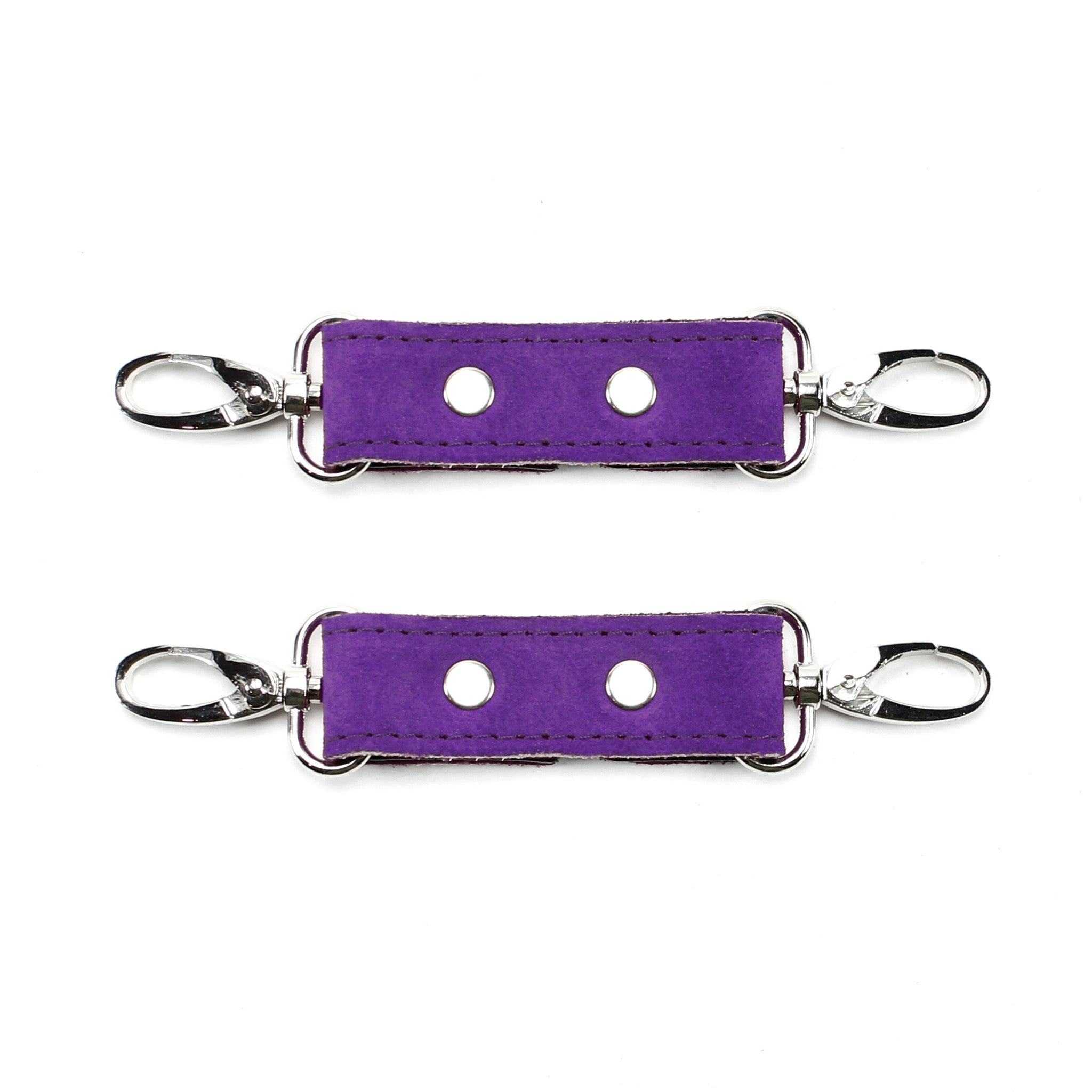 Luxury purple suede bondage cuff connectors