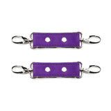 Luxury purple suede bondage cuff connectors
