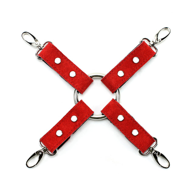 Red Suede 4-Point Bondage Hogtie