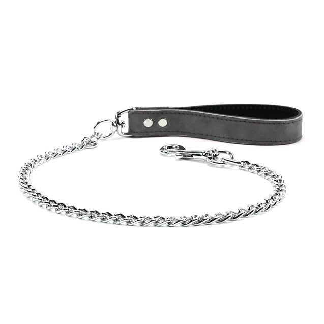 Lena luxury grey suede handle BDSM lead