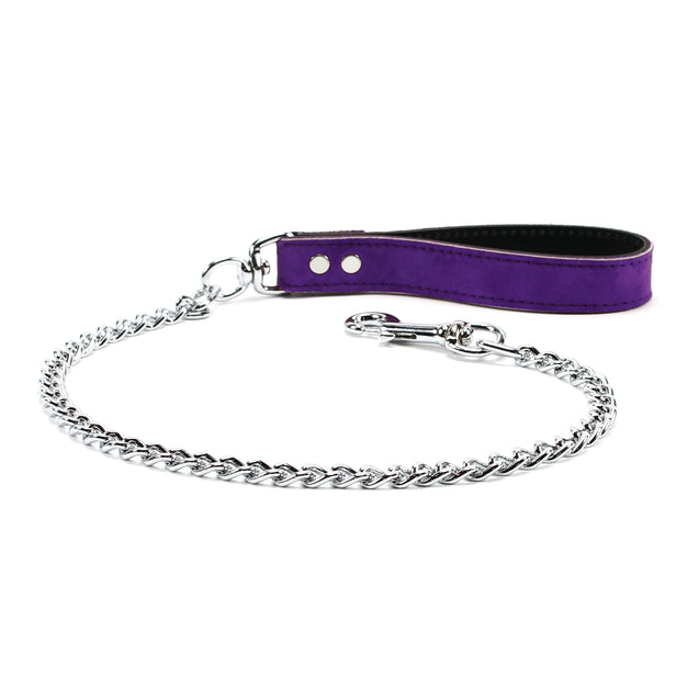 Lena luxury deep purple suede handle BDSM lead