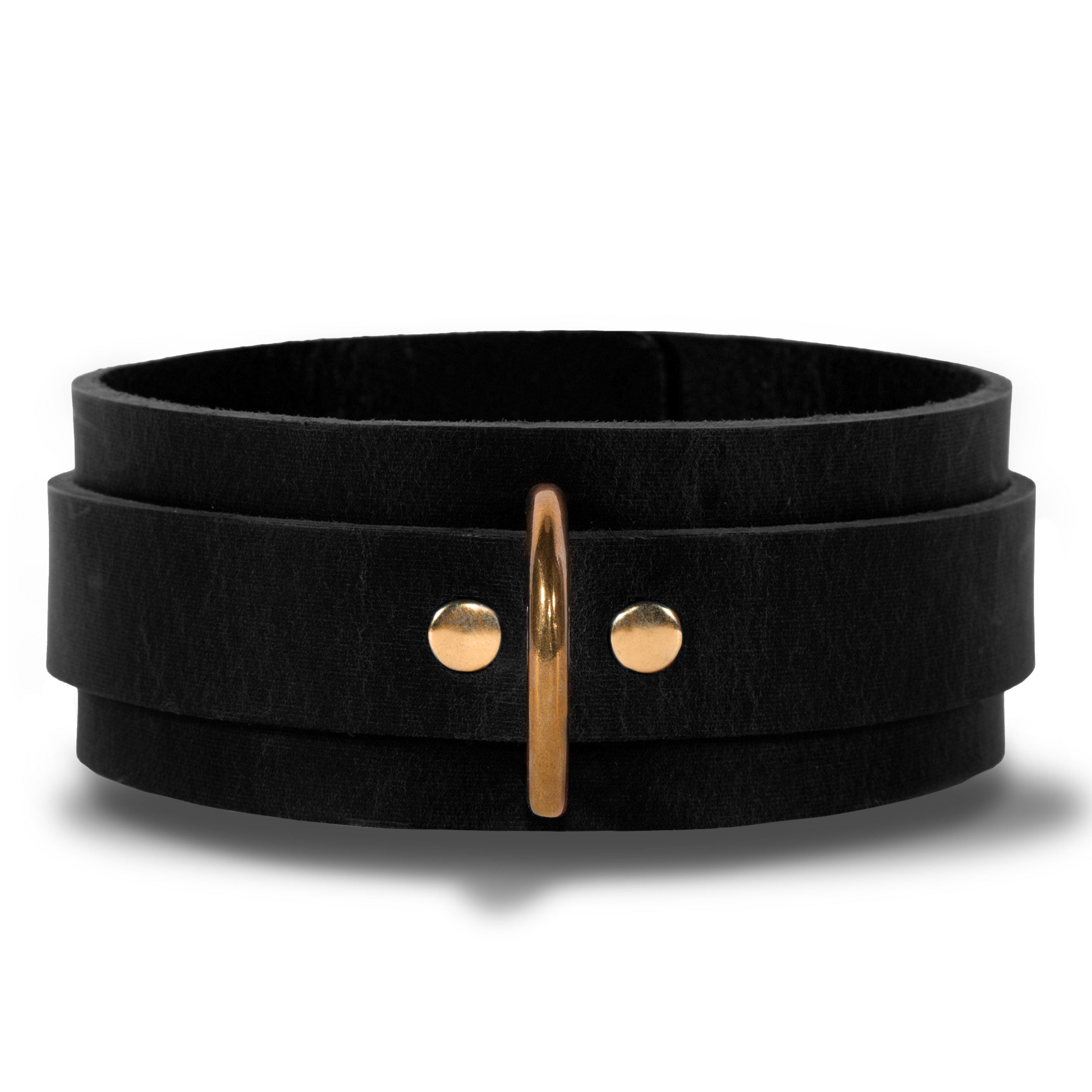 Luxury Black Leather Nickel-Free BDSM Collar