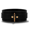 Luxury Nickel Free Black Buffalo Leather Submissive Collar Front