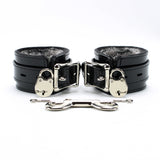 High-end lockable vegan fur-lined bdsm cuffs black