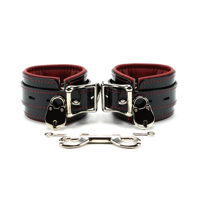 Roma Lockable Vegan Leather Padded Bondage Cuffs