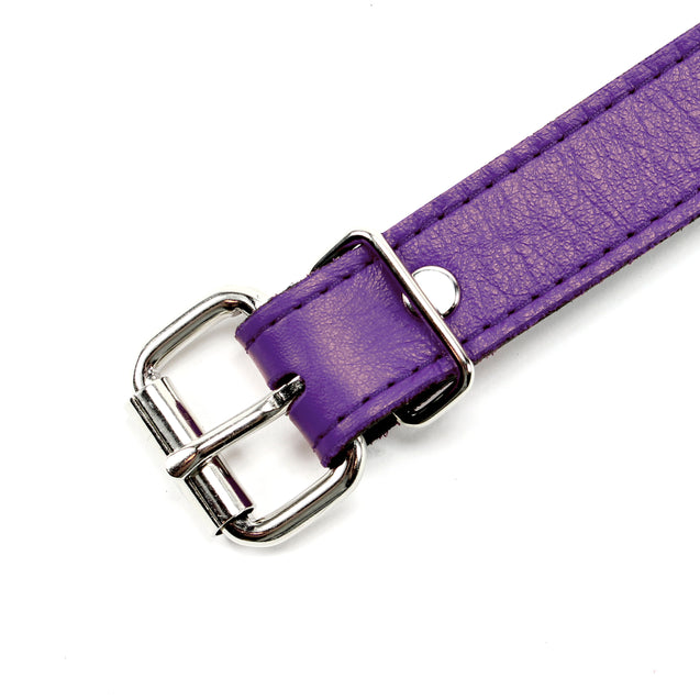 Berlin Purple Leather Ball Gag Buckle Detail