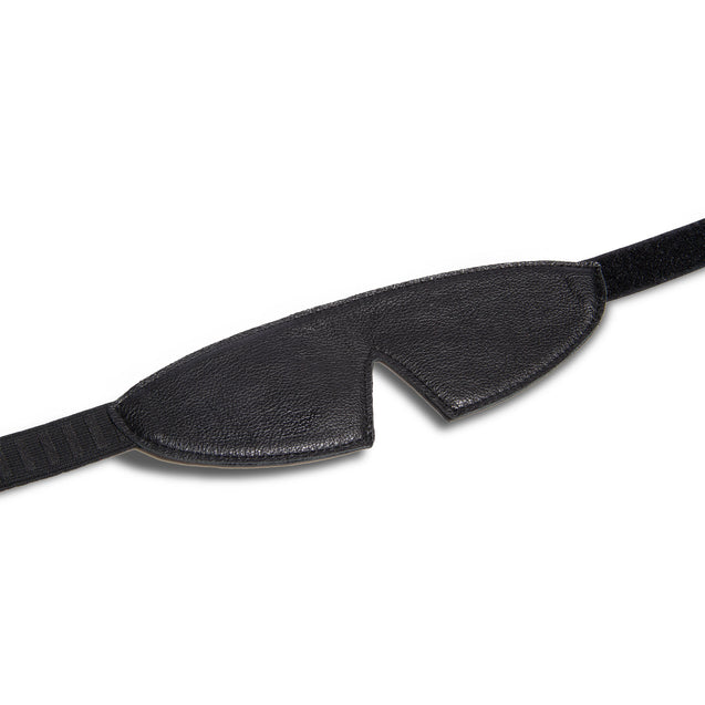 Black Leather BDSM Eye Mask with Velcro Closure