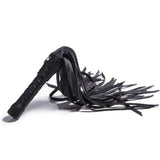 Black Leather Impact Play Flogger with Matching Handle