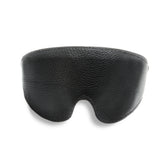 Luxury Leather Contoured BDSM Blindfold Black Stitching