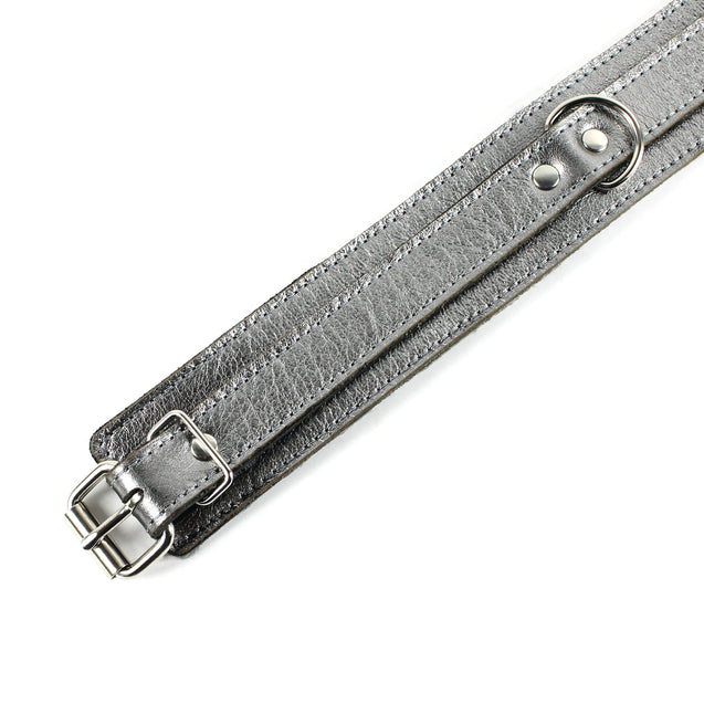 Gaius Metallic Gunmetal 9-piece set with 2-inch bondage collar detail