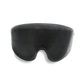 Luxury Leather Contoured BDSM Blindfold Grey Stitching
