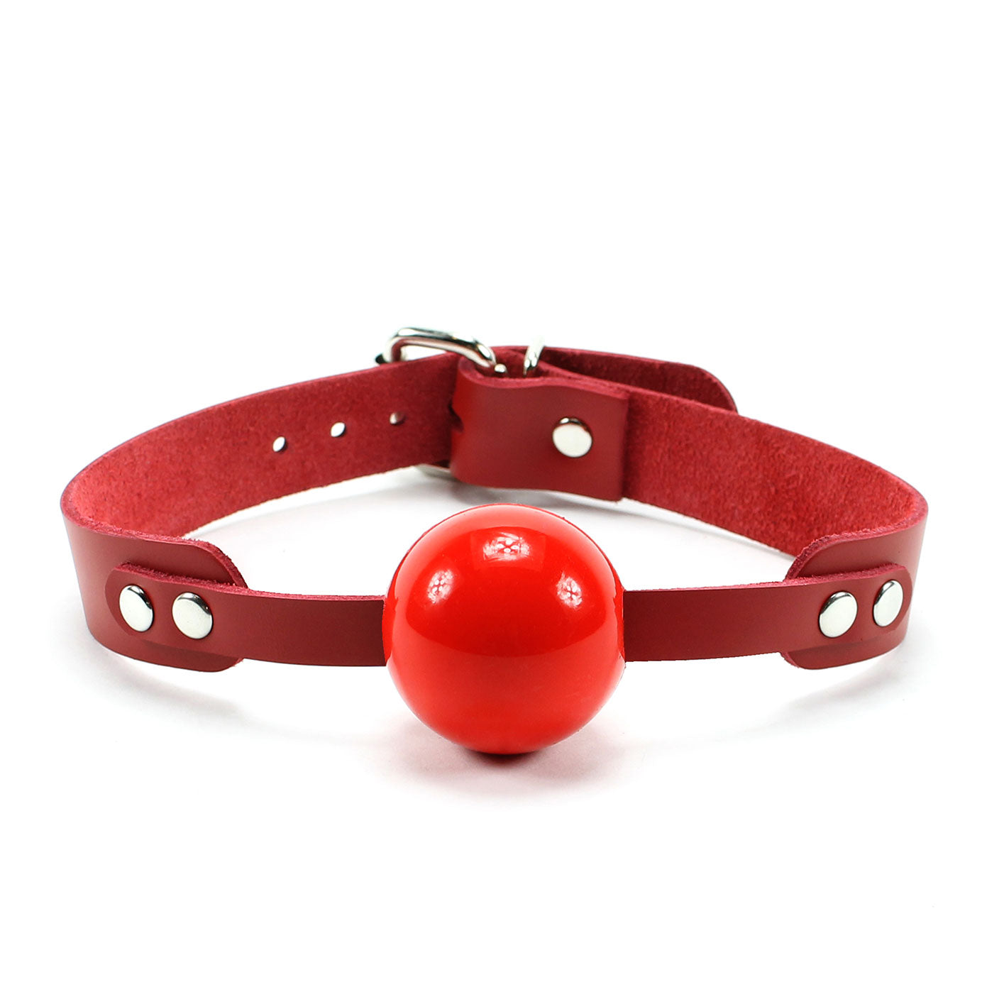 Kathleen Luxury BDSM Ball Gag Red Leather Red Ball