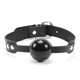 Luxury leather black and purple ball gag