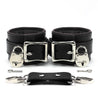Luxury lambskin leather padded BDSM cuffs black lockable