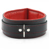 Luxury lambskin leather padded slave collar red front