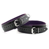 Luxury Padded Leather Thigh Cuffs Standard Purple
