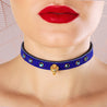 Daphne Blue Suede Luxury DDLG Day Collar on Model