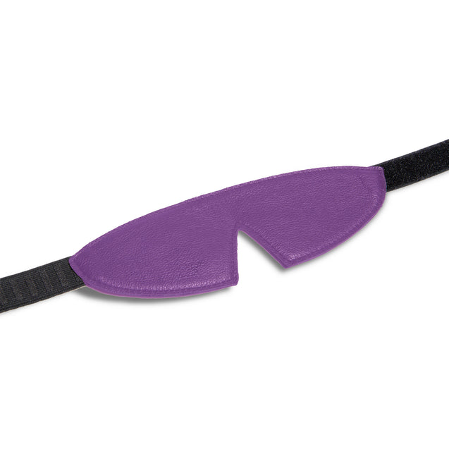 Purple Leather BDSM Eye Mask with Velcro Closure