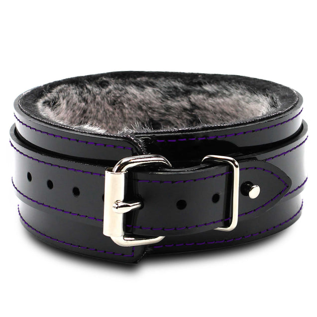 Roma Vegan Leather Faux Fur-Lined BDSM Collar