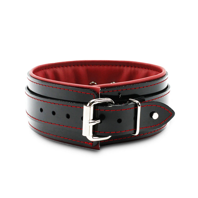 High-end-luxury-vegan-bondage-collar-red-back