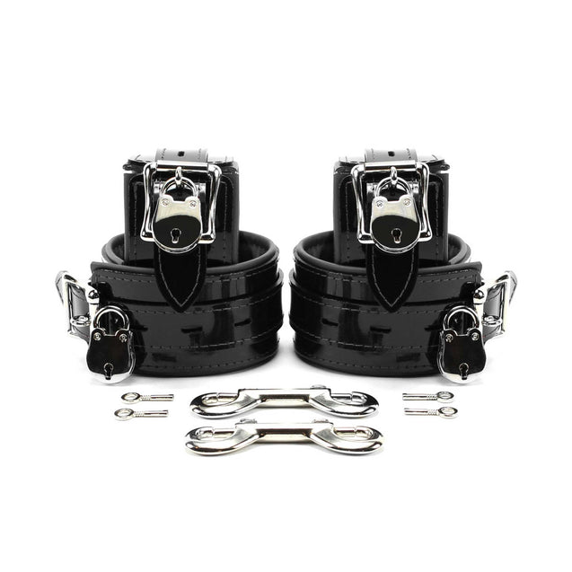 Roma Lockable Vegan Leather Padded BDSM Cuff Set