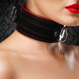 High-end-luxury-vegan-bondage-collar-red-on-model