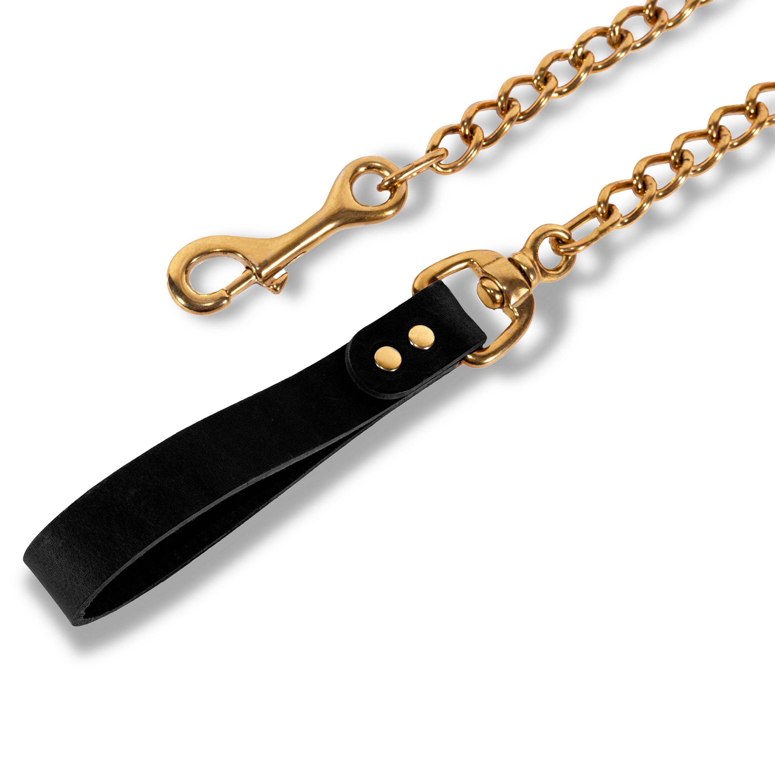 Luxury Nickel-Free Solid Brass BDSM Lead Black Leather Hand Loop