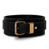 Luxury Nickel Free Buffalo Black Leather Submissive Collar with Solid Brass Buckle