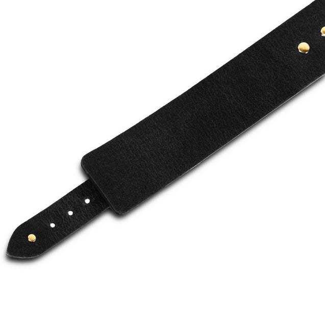 Nickel-Free Black Buffalo Leather Submissive Collar Interior detail