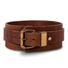 Luxury Nickel Free Buffalo Brown Leather Submissive Collar with Solid Brass Buckle