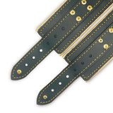 Luxury metallic padded leather bondage cuffs detail