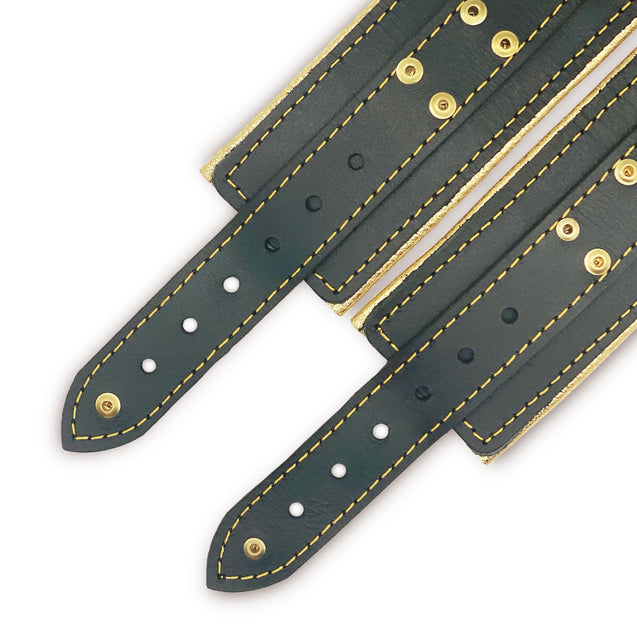 Luxury Metallic Leather Bondage Restraints Details
